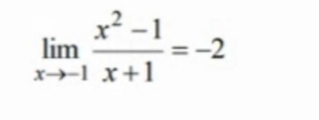 limlimits _xto -1 (x^2-1)/x+1 =-2