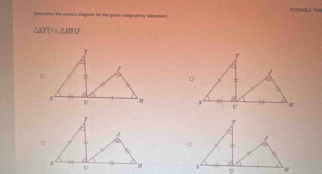Solved: POSSIBLE POI Determme the correct diagram for the given ...