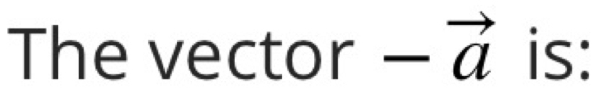 The vector -vector a is: