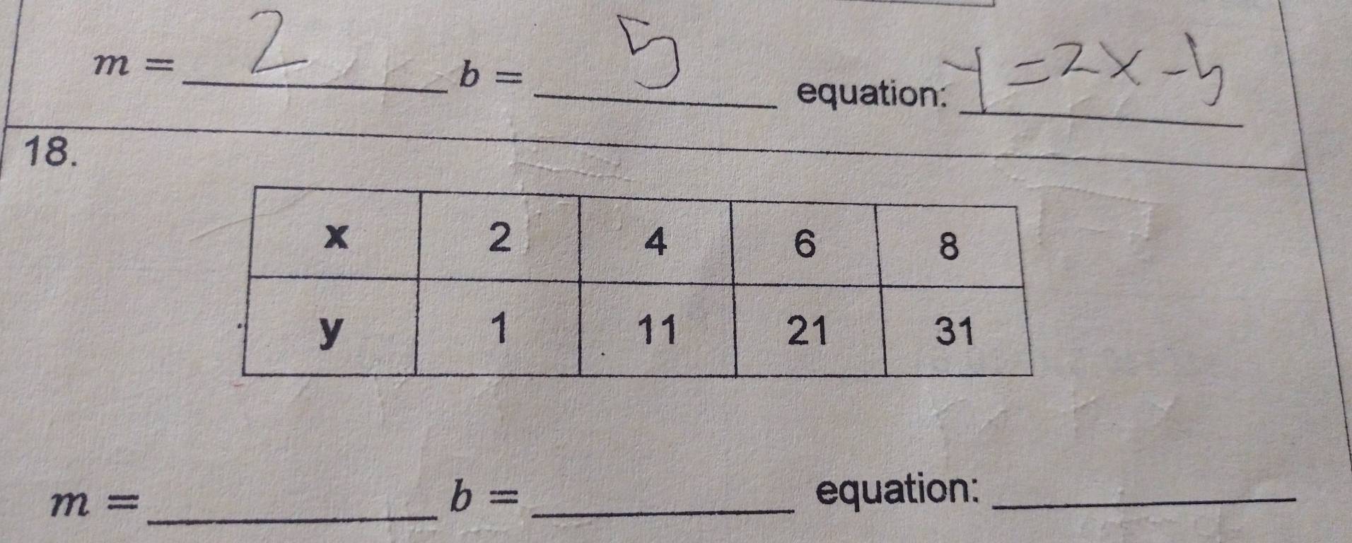 m= _
b=
_ 
_equation: 
18.
m= _
b= _equation:_