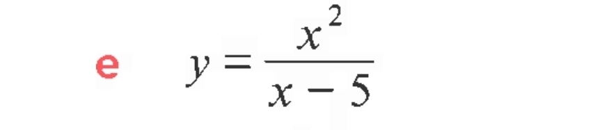 y= x^2/x-5 