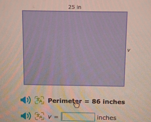 Perime ter=86inc hes
□ inches