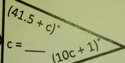 (41.5+c)^circ 
c= _ (10c+1)^circ 