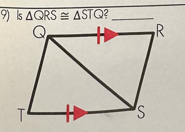 Is △ QRS≌ △ STQ