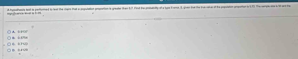 Solved: A hypothesis test is performed to test the claim that a ...