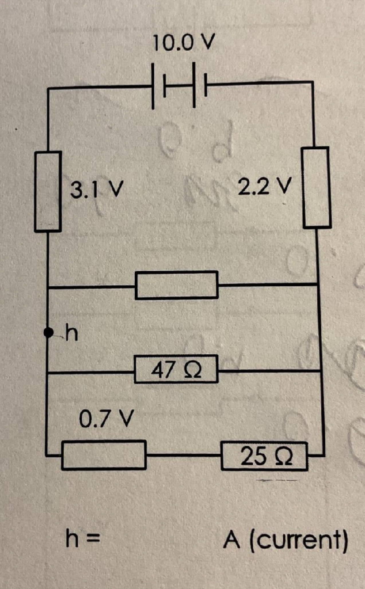 h= A (current)