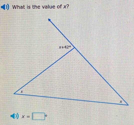 What is the value of x?
D x=□°