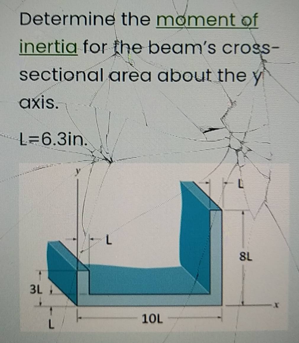Solved: Determine the moment of inertia for the beam's cross- sectional ...
