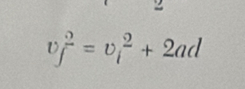 v² = v,² + 2ad