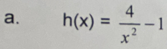 h(x)= 4/x^2 -1