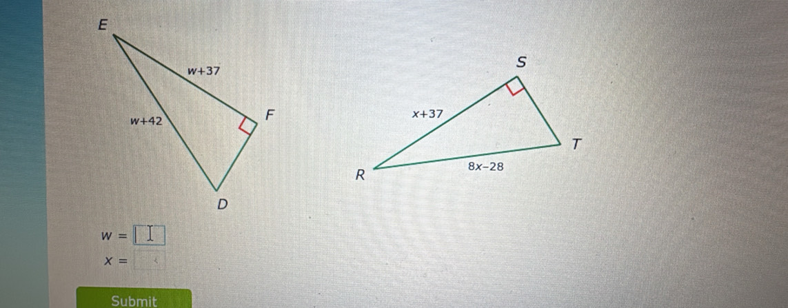 w=□
x= □°
Submit