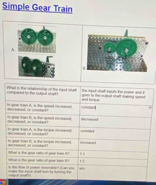 Simple Gear Train 
A.