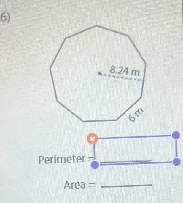 x
Perimeter
Area = _