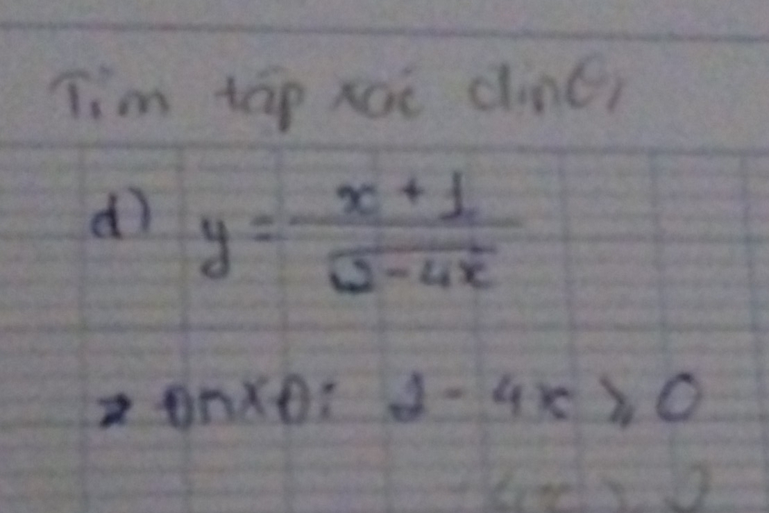 Tim tap xoe dine? 
dì y= (x+1)/sqrt(2-4x) 
onxθ :2-4x≥slant 0