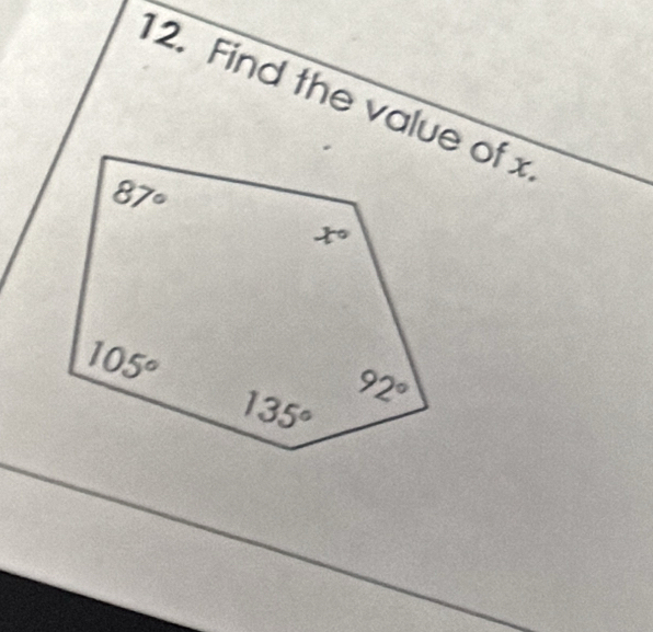 Find the value of x