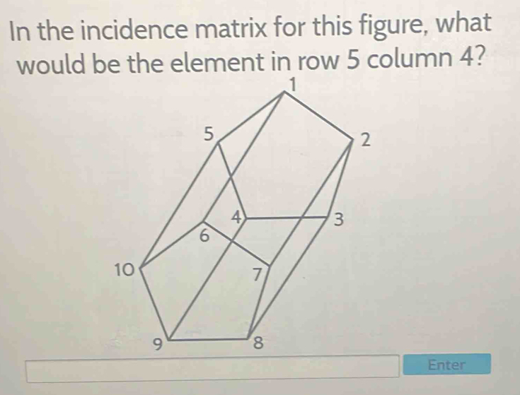 Solved: In the incidence matrix for this figure, what would be the ...