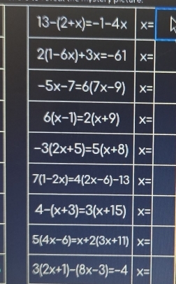 3(2x+1)-(8x-3)=-4 x=