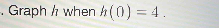 Graph h when h(0)=4.