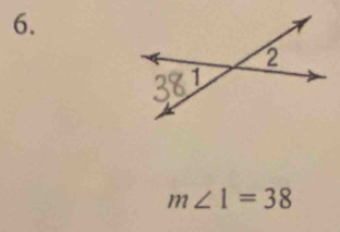 m∠ 1=38