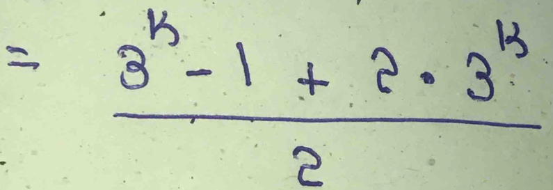 = (3^k-1+2· 3^k)/2 