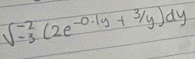 ∈t^(-2)_-3(2e^(-0.1y)+^3/y)dy