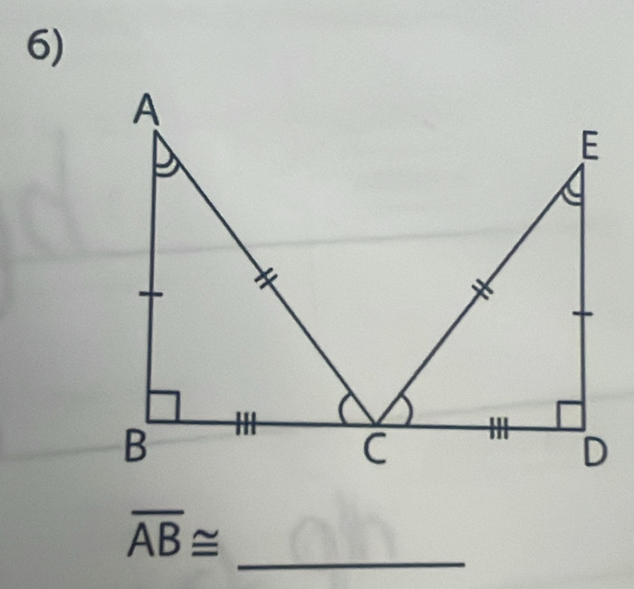 overline AB≌