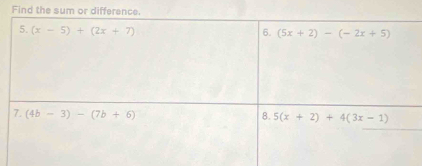 Find the sum or di