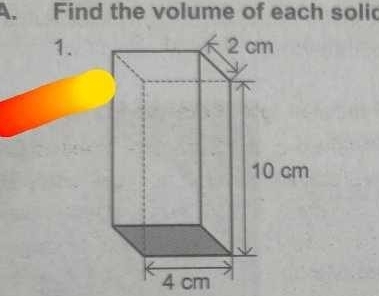 Find the volume of each solic
4 cm