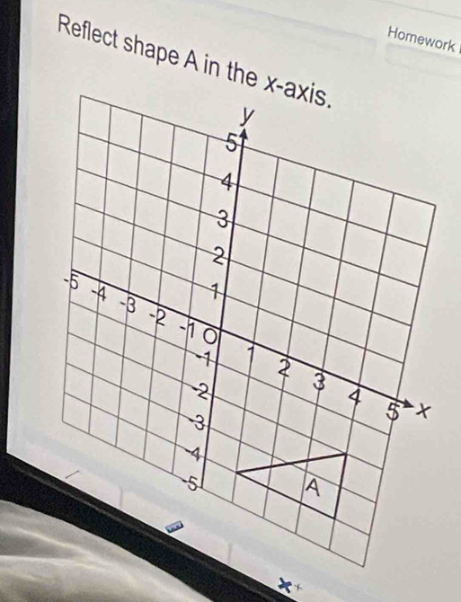 Homework 
Reflect shape A in the x -