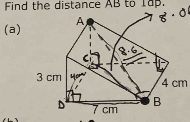 Find the distance AB to 1ap. 
(a)