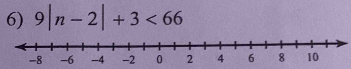9|n-2|+3<66</tex>