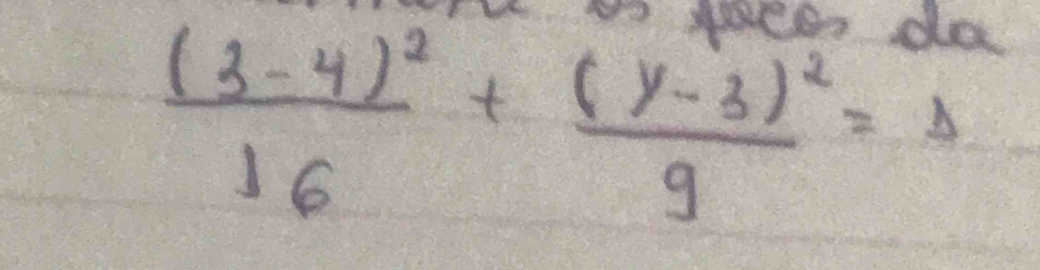 pacen da
frac (3-4)^216+frac (y-3)^29=1