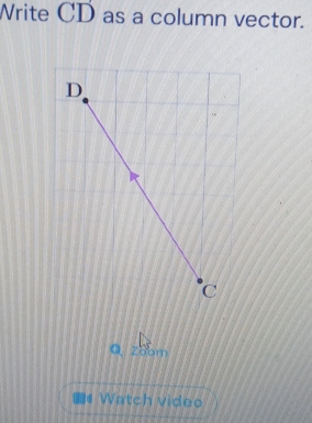 Solved: Write CD as a column vector. QZobm # Watch video [Math]