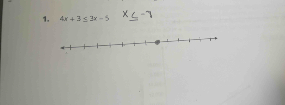 4x+3≤ 3x-5