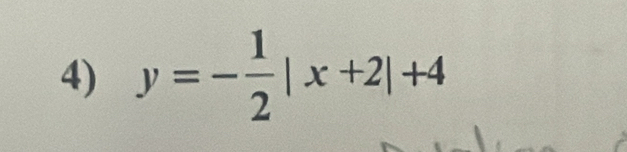 y=- 1/2 |x+2|+4