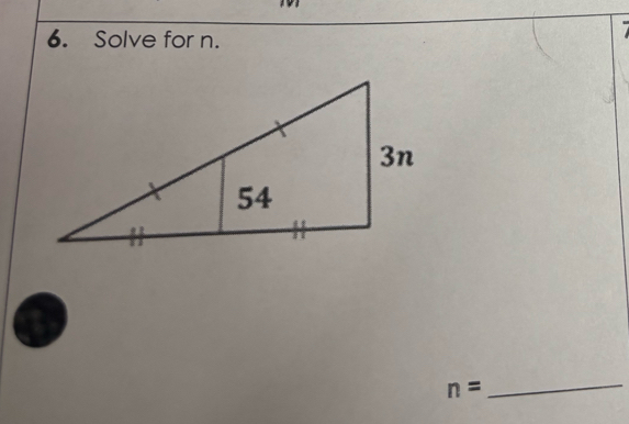 Solve for n.
a
n=
_