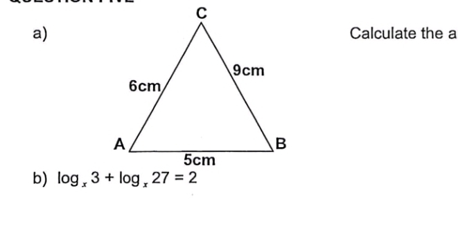 Calculate the a
b)