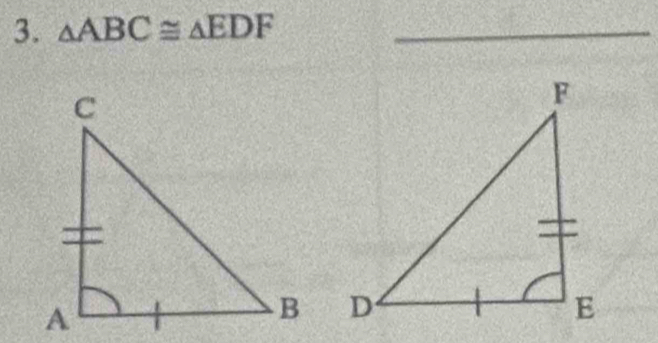 △ ABC≌ △ EDF _