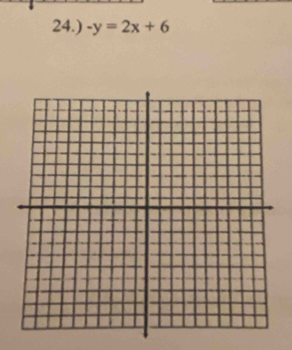 24.) -y=2x+6