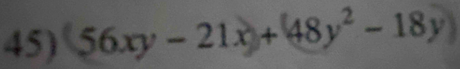 56xy - 21x + 48y² - 18y