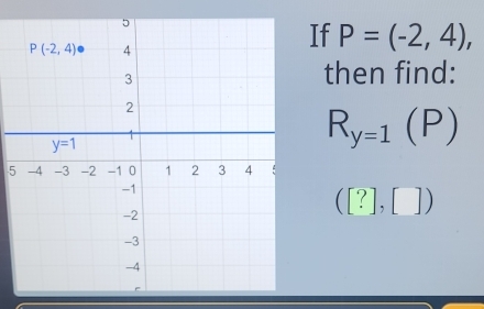 If P=(-2,4),
then find:
R_y=1(P)
5
([?],[])