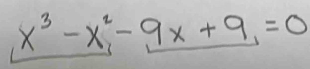 x^3-x^2-9x+9,=0