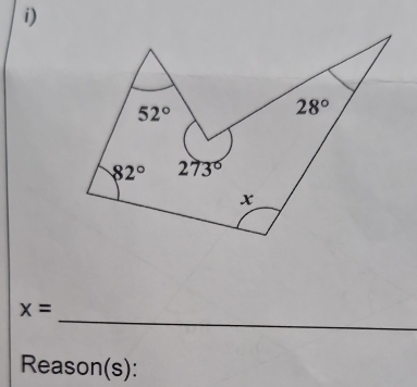 x=
Reason(s):