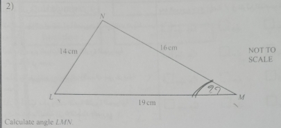 NOT TO 
Calculate angle LMN