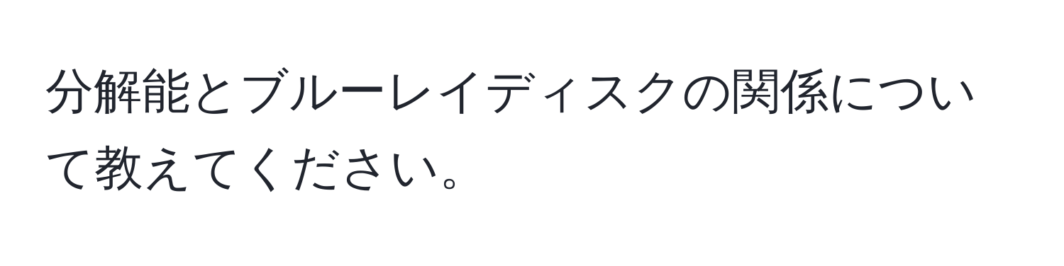 分解能とブルーレイディスクの関係について教えてください。