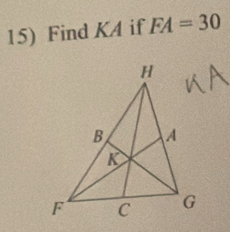 Find KA if FA=30