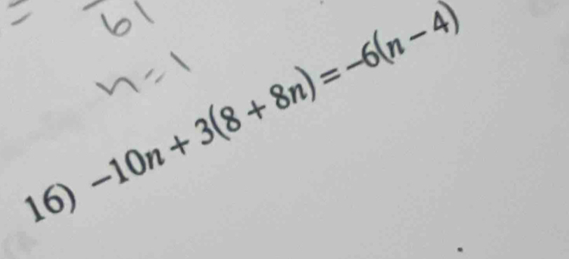 -10n+3(8+8n)=-6(n-4)