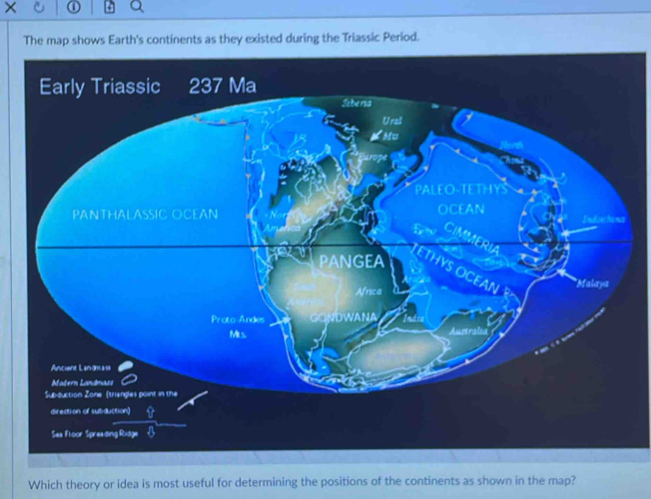 Solved: The map shows Earth's continents as they existed during the ...
