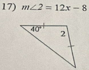 m∠ 2=12x-8