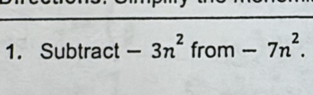 Sub ... Q ct-3n^2 from 4 1 -7n^2.